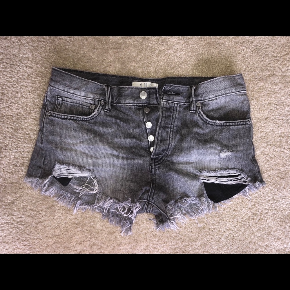 Free People distressed denim shorts